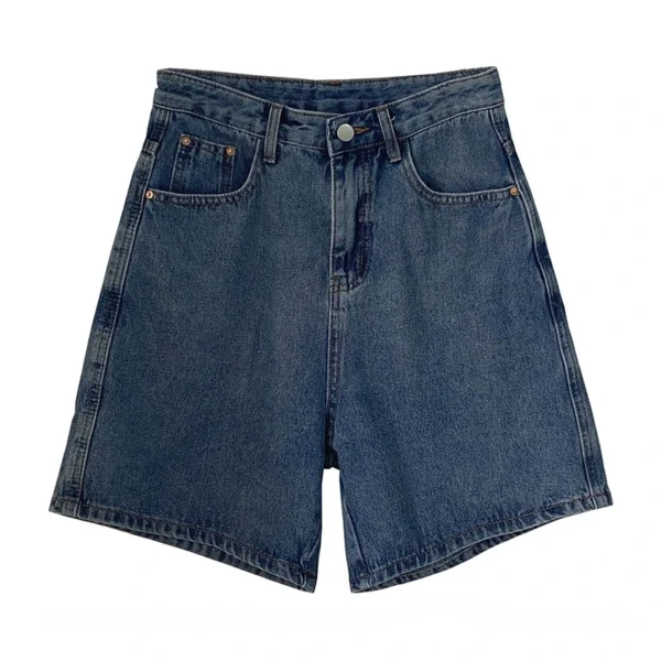 2024 Classic Denim Shorts Women Summer Blue High Waisted Shorts Casual Wide Leg Pants Stright Jeans Womens Shorts 6