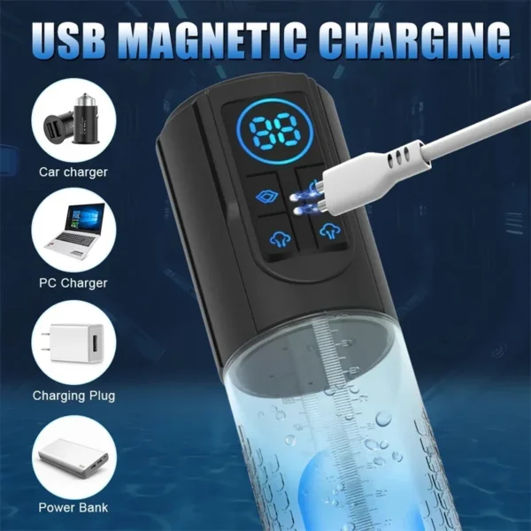 IPX7 Waterproof Electric Penis Pump Sex Toy for Men Masturbator Adult Male Penis Enlargement Vacuum Pump Penile Enhancer  Exerci 5