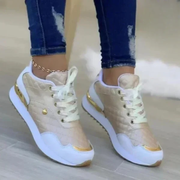 2024 Women's Mesh Sneakers Patchwork Lace Up Flat Shoes for Women Lightweight Female Shoes Classic Versatile Zapatillas De Mujer 3