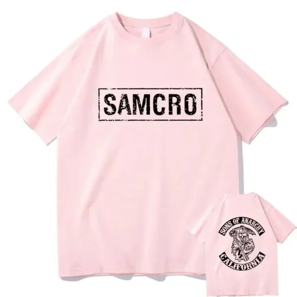 Sons of Anarchy SAMCRO Double Sided Graphic T-shirt Men Womnen Hip Hop Punk Rock Tees Short Sleeve Summer Casual Cotton T Shirts 5