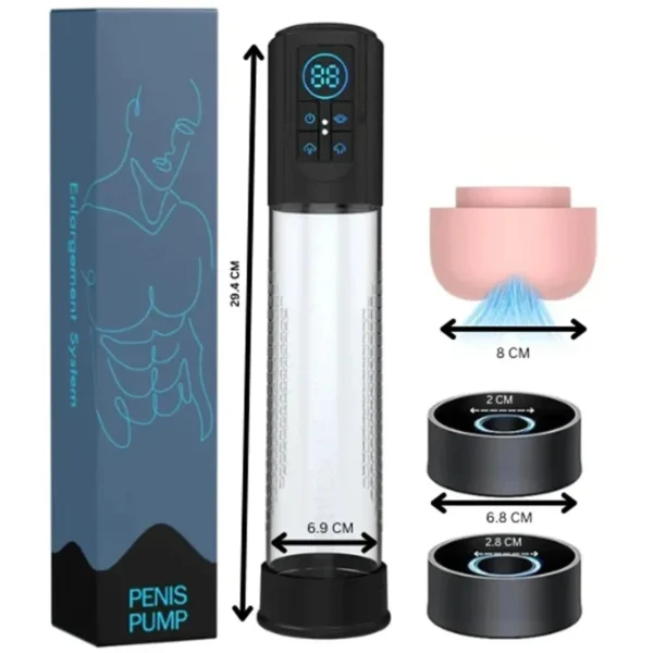 IPX7 Waterproof Electric Penis Pump Sex Toy for Men Masturbator Adult Male Penis Enlargement Vacuum Pump Penile Enhancer  Exerci 6