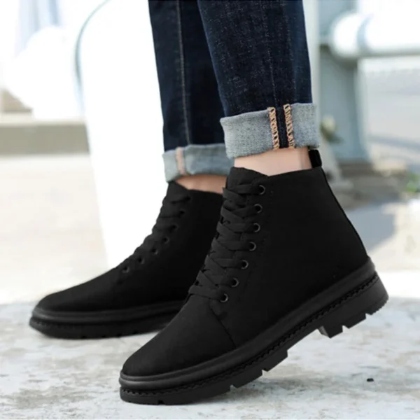 Elevator Shoes Men Boots Canvas Heightening Shoes For Man Hidden Heels Increase Insole 10CM 8CM 6CM Sports Casual Height Shoes 5