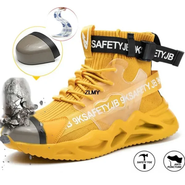 Fashion Safety Shoes Men Steel Toe Work Shoes Puncture Proof Sneaker Man Industrial Work Safety Boots Breathable Protective Boot 1