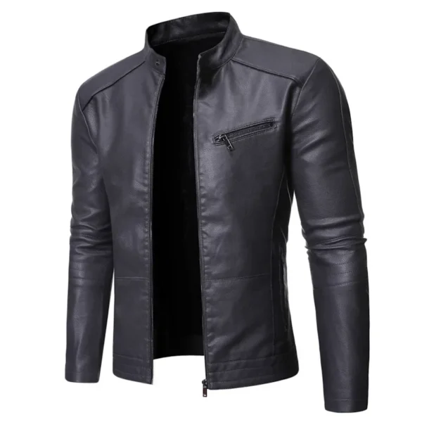 2024 Male Casual New Spring and Autumn Men's Jacket Fashion Trend Korean Slim Fit Casual Men's Leather Jacket Motorcycle Jacket 4