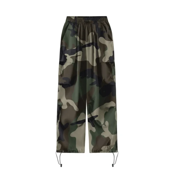 Y2k Baggy Cargo Pants For Women Camo Print Pants Streetwear Hip Hop Joggers Sweatpants Drawstring Casual Loose Wide Leg Trousers 5