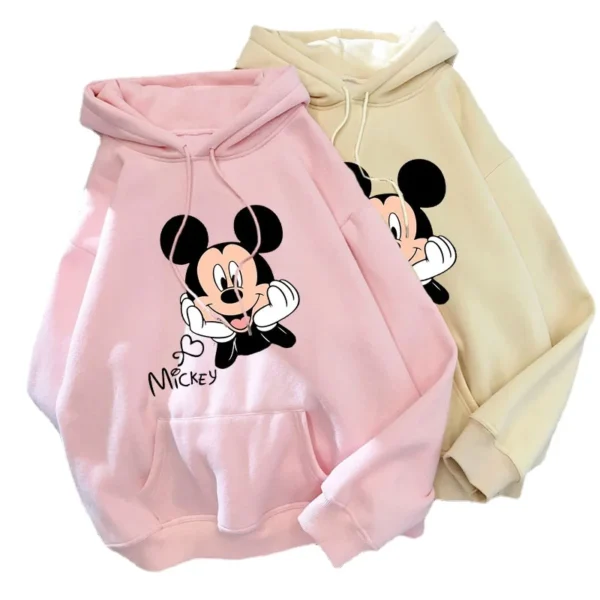 Disney Cartoon Print Sweatshirt Frauen Lustige Hip Hop Mickey Maus Druck Herbst Und Winter Mode Harajuku Stil Hoodie 1