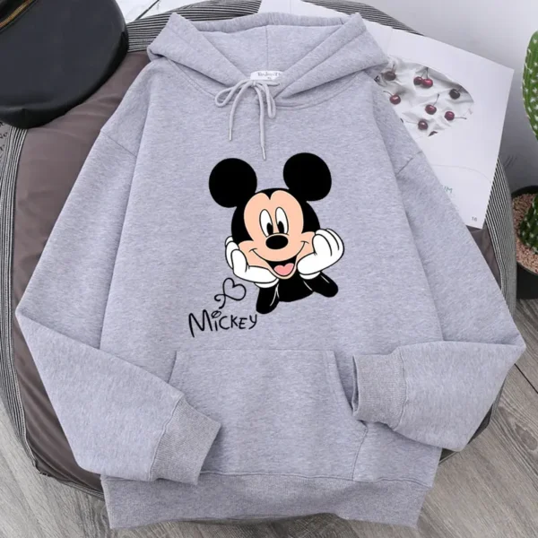 Disney Cartoon Print Sweatshirt Frauen Lustige Hip Hop Mickey Maus Druck Herbst Und Winter Mode Harajuku Stil Hoodie 5