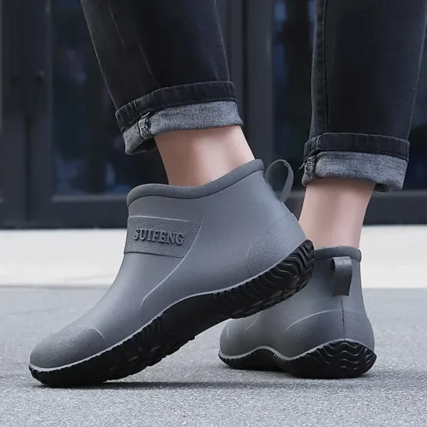 Quality Men Waterproof Shoes Simple Men's Rain Boots 2023 Unisex Comfortable Non-slip Slip-on Rain Boots сапоги резиновые мужчин 5