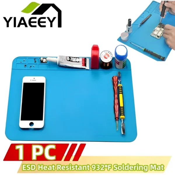 ESD Heat Resistant 932℉ Soldering Mat Job Tools Computer Phone Repair Kit Working Repair Pad Heatresistant Maintenance Platform 1