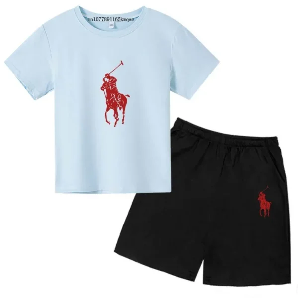 Kids Summer Leisure Knight Print 2pcs Breathable T-shirts+Pants Suits 2-13Years Boys Girls Fashion Outfits Children Clothes Sets 5