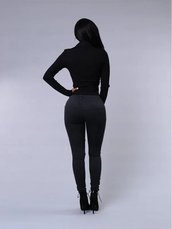 Hot sale ripped jeans for women sexy skinny denim jeans fashion street casual pencil pants female spring and summer clothing 3