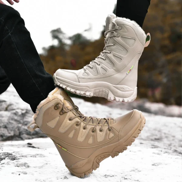 Moipheng Winter Boots Women Super Warm Plus Size 36-46 Mid-Calf Motorcycle Boots Warm Plush Platform Shoes Zapatos Para Mujer 3