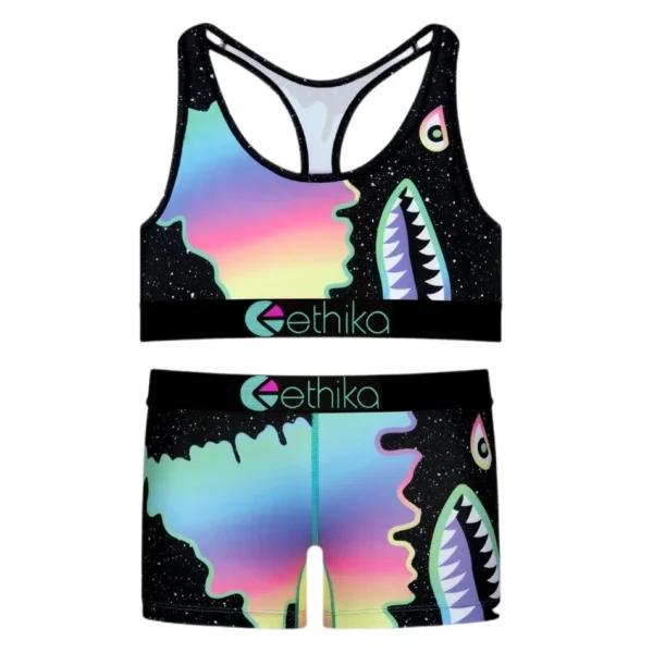 Women 2pcs Outfit Shorts Set Female Bra And Boxers Club Spandex Sleeveless Vest Shorts Spandex Suits Womens Sports Two Piece Set 3