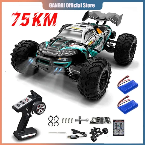 RC Cars 2.4G 390 Moter High Speed Racing with LED 4WD Drift Remote Control Off-Road 4x4 Truck Toys for Adults and Kids 2024 New 4