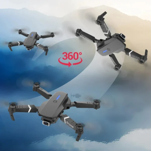 Professional Drone E88 4K Wide-Angle HD 1080P Camera WiFi FPV Height Hold Foldable RC Drone Quadrotor Helicopter Children's Toys 4