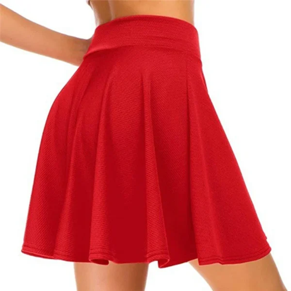 Women's Basic Versatile Stretchy Flared Casual Mini Skater Skirt Red Black Green Blue Short Skirt 3XL 4