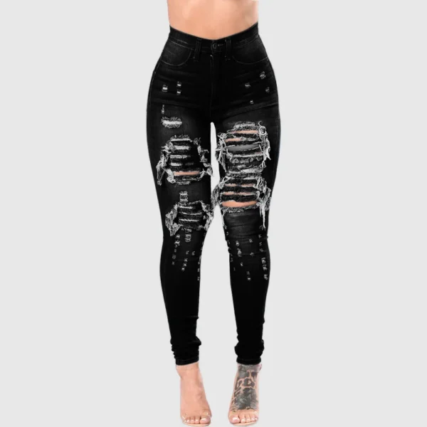 2023 Autumn High Waist Ripped Jeans For Women Fashion Stretch Skinny Denim Pencil Pants Casual Slim Trousers S-3XL 4