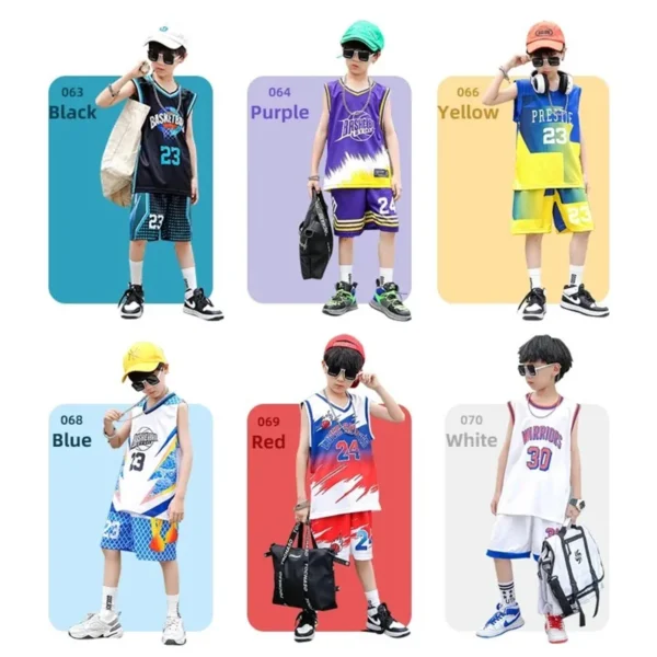 Child Quick-drying Basketball Jersey Suit Boy and Girls Shirt Sportswear Tracksuit Kids Team Training Uniform Children Clothings 1