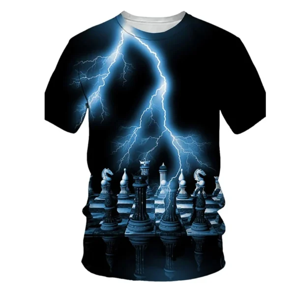 Summer Chess 3D Print T-Shirts Men Woman Fashion Streetwear Short Sleeve O-Neck Casual T Shirt Harajuku Kids Tees Tops Clothing 1