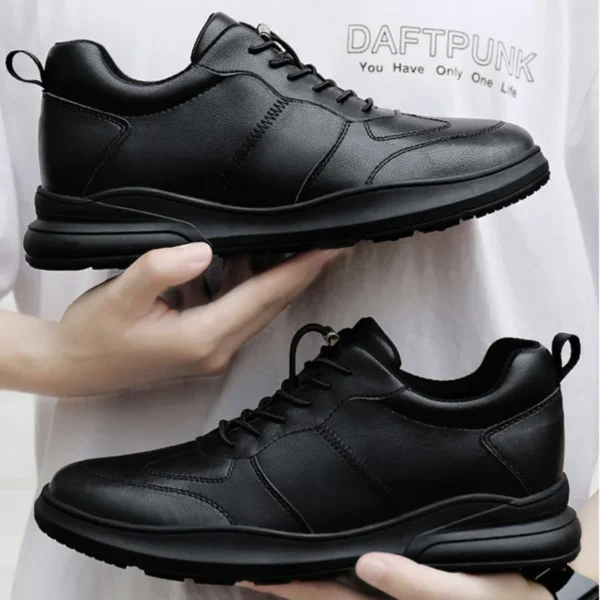 Sneakers Men Elevator Shoes Fashion Soft Leather Heightening Shoes For Men Hidden Heels 10CM 8CM 6CM Sports Casual Height Shoes 5