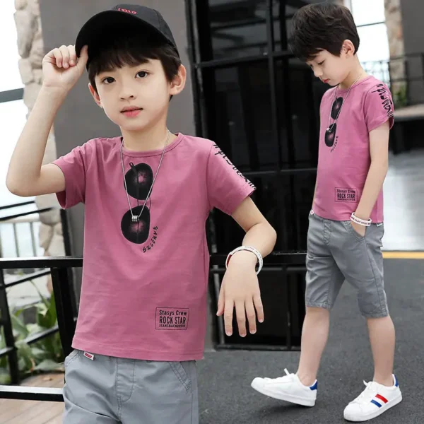 2024 summer Teenager Boys Clothes Casual Outfit Kids Tracksuit Child t shirt + shorts hot pant 4 5 6 7 8 9 10 12 11 13 14 Year 4