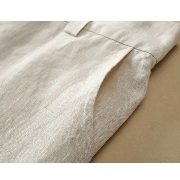 Linen Wide Leg Pants New Summer Thin Casual Solid Long Pants Women Elastic High Waisted Loose Cotton and Linen Straight Trousers 4