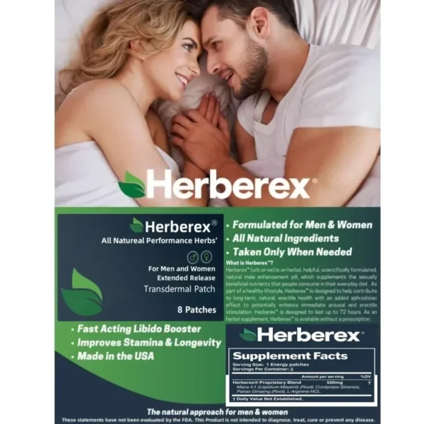 Herberex #1 Male Enhancement Make Penis Bigger Dick Enlargement Growth 20cm. Made in the USA. 8 Week Supply. 1