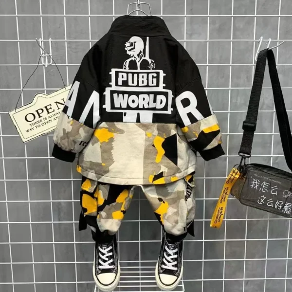 2024 Boys Babys Sets Fashion Jacket Letter Boy Clothing Suit Teenager Children Korean Coats Tops + Pants Cotton 2 3 6 8 10 year 2