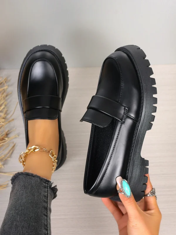 Large Size Loafers Women Platform Flats Spring New Designer Dress Elegant Shoes Walking Comfort Retro Single Shoes Zapatos Mujer 6