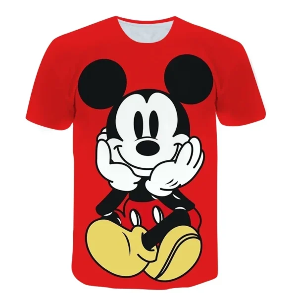 Disney Kids T-Shirt Mickey Mouse Cartoon Girls TShirt Short Sleeve Children Streetwear O-Neck Pullover Child Boys Loose Tee Tops 5