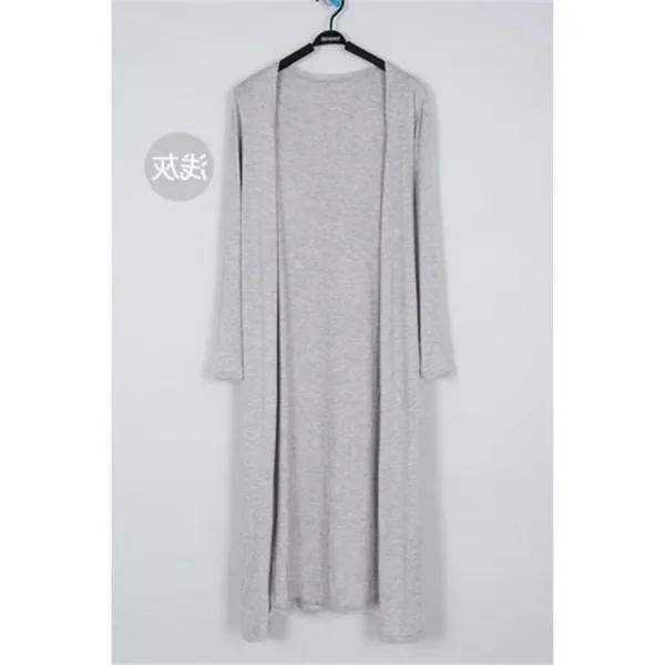 Korean 2023 Women's Casual Long Modal Cotton Sweater Cardigan Soft Comfortable Strong Simple Solid Free Size Loose Thin Cardigan 5