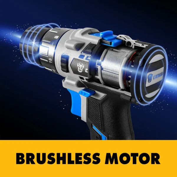 DEKO 20V Brushless Wrench Brushless Cordless Drill Mini Electric Screwdriver 350N.m Impact Wrench for Home DIY 3