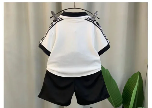 Children's polo shirt Boy summer handsome baby Internet celebrity short sleeve clothes trendy cool two-piece t-shirt set 4