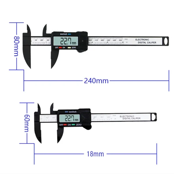 Digital Caliper 6 Inch Electronic Vernier Caliper 100mm Calliper Micrometer Digital Ruler Measuring Tool 150mm 0.1mm 3