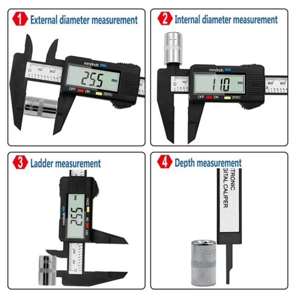 Digital Caliper 6 Inch Electronic Vernier Caliper 100mm Calliper Micrometer Digital Ruler Measuring Tool 150mm 0.1mm 4