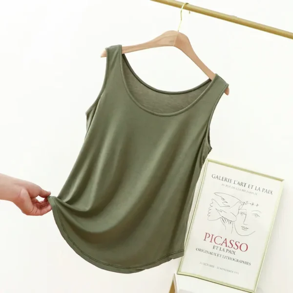 XL to 6XL  Modal  O-Neck Tank tops Summer women's camisole Thin Loose Sleeveless T-shirt  Solid color Tee Top Large size 5