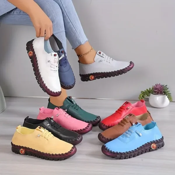 Sneakers Women Shoes Loafers Lace Up Leather Flat New Spring 2023 Casual comfortable Mom Shoe Mujer Zapatos Chaussure Femme 2