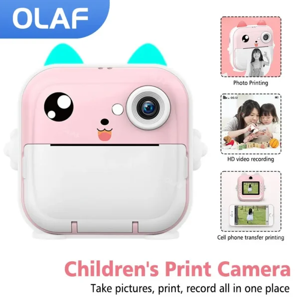 Children's Instant Print Camera Kids Digital Photo Video Camera with Thermal Printer Child Camera Birthday Gift Toy for Boy Girl 1