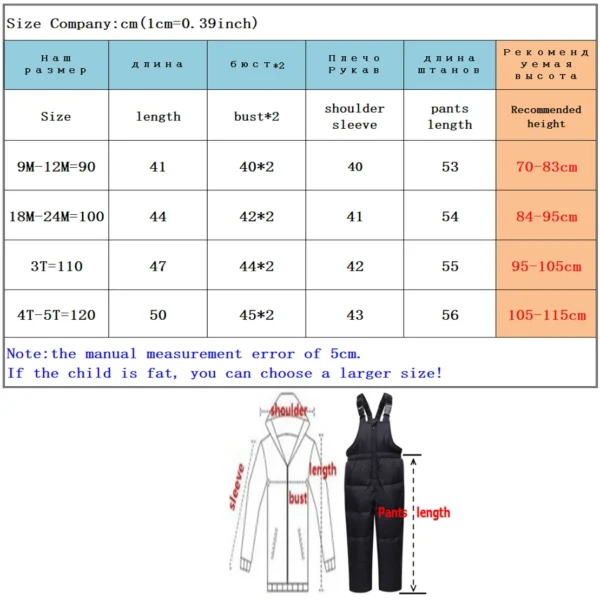 2pcs Set Baby Girl winter down jacket and jumpsuit for children Thicken Warm fur collar jacket for girls Infant snowsuit 0-6Year 6