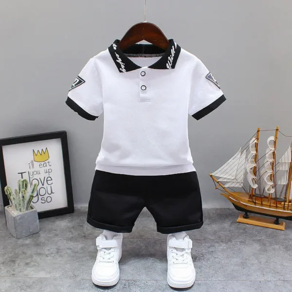 Baby Little Boy's Clothing Set Summer White Black Children Kid's Sport Suit Toddler Boys Formal Clothes Sets 1 2 3 4 5 Years 3