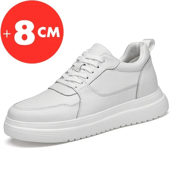 Men Sneakers Elevator Shoes Heightening Height Increase Insole 7-8CM High Heels Shoes Genuine Leather Sport Shoes 1