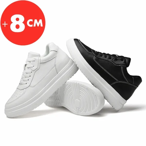 Lift Sneakers Man Elevator Shoes Height Increase Insole 8cm White Black Taller Shoes Men Leisure Fashion Sports Plus Size 36-44 6