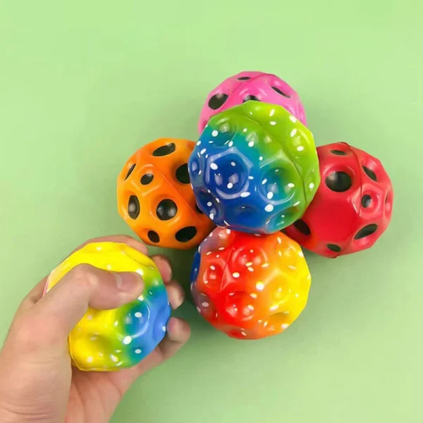 1PC Extreme High Bouncing Ball Space Ball Children Toys Porous Ball Interactive Stress Relief Toy 5