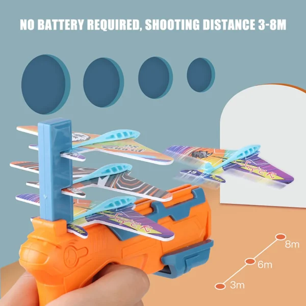 HOT！Airplane Launcher Bubble Catapult With 6 Small Plane Toy Funny Airplane Toys for Kids plane Catapult Gun Shooting Game Gift 4