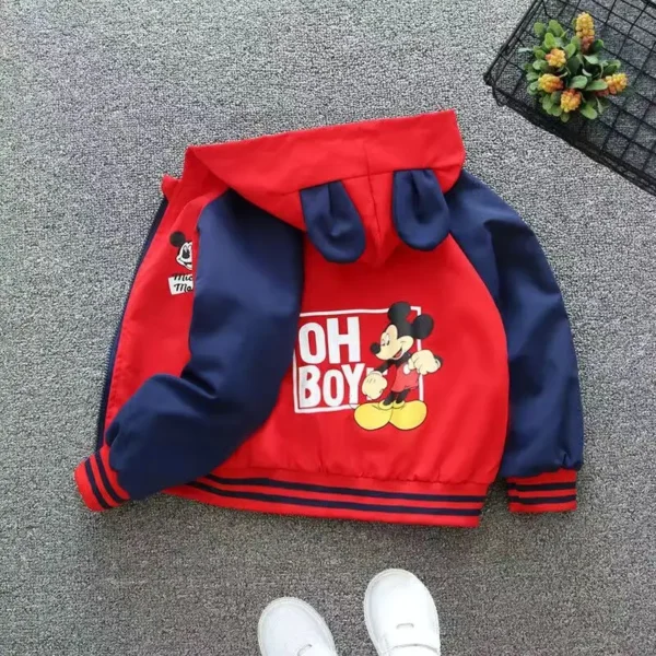 New Spring Baby Boys Girls Jacket Fashion Cartoon Mickey Minnie Mouse Print Outerwear for Kids Clothes Children Windbreaker Coat 1