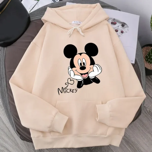 Disney Cartoon Print Sweatshirt Frauen Lustige Hip Hop Mickey Maus Druck Herbst Und Winter Mode Harajuku Stil Hoodie 4