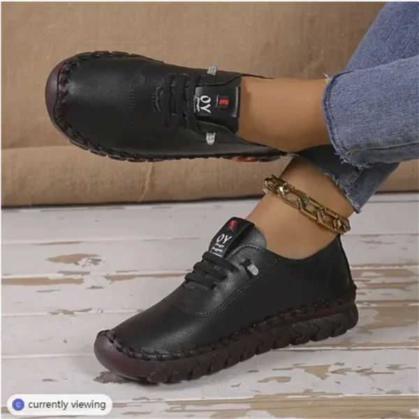 Sneakers Women Shoes Loafers Lace Up Leather Flat New Spring 2023 Casual comfortable Mom Shoe Mujer Zapatos Chaussure Femme 3