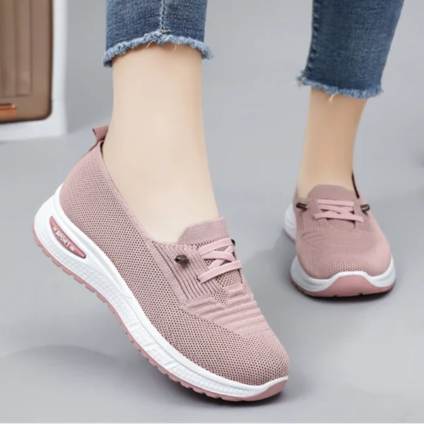 Trendy Casual Sports Shoes 2024 New Shallow Mouth Comfortable Women's Shoes Thick Sole Anti Slip Tie Up Zapatos De Mujer Sneaker 1