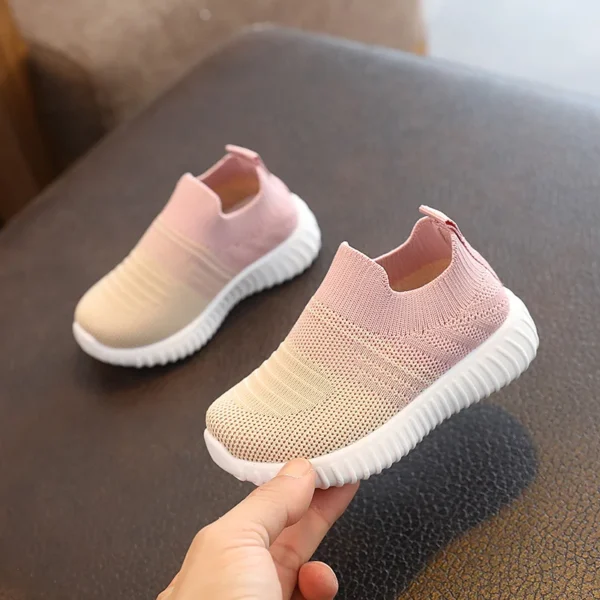 Baby Sneakers 2023 Fashion Children Flat Shoes Infant Kids Baby Girls Boys Solid Stretch Mesh Sport Running Sneakers Shoes 4