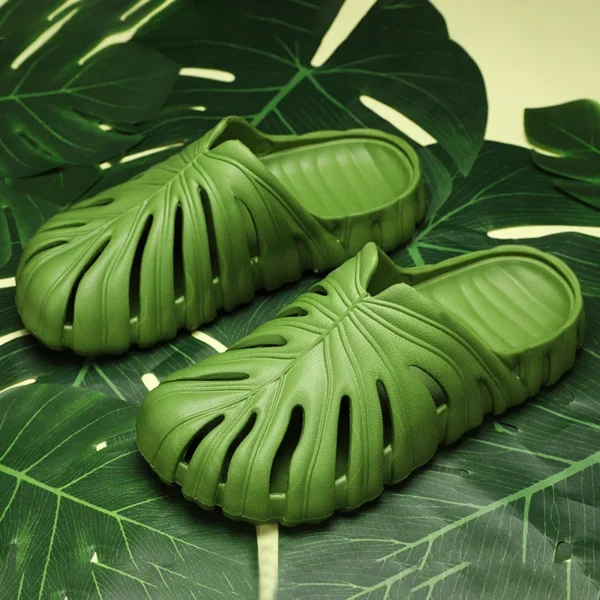 Monstera Slides for Men Summer Women Outdoor Slippers Eva Soft Forest Camping Trend Unisex Slides Beach Shoes Home Slippers 1